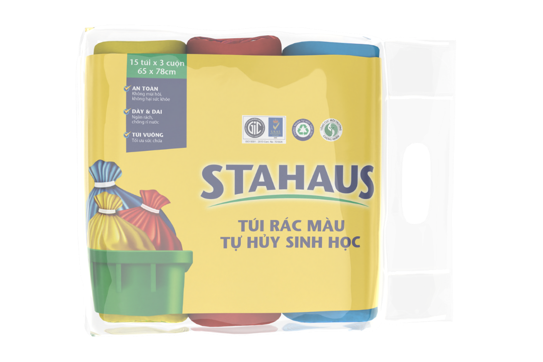 Túi rác màu (Xanh, Hồng, Vàng THSH STAHAUS 65x78cm